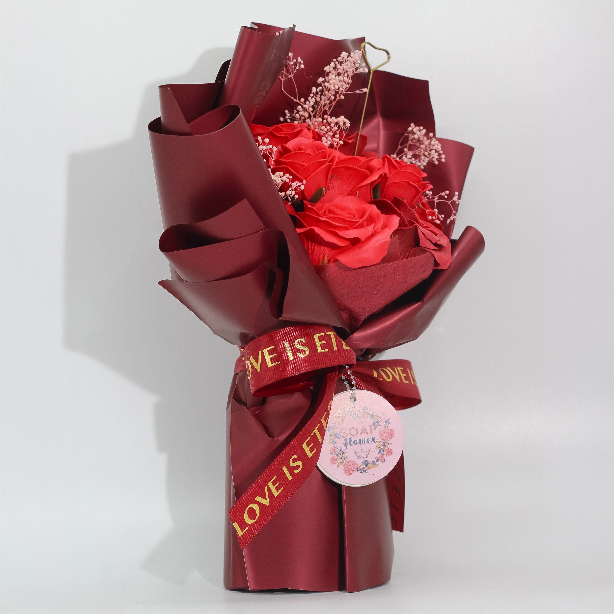 Ramo grande de rosas rojas - El amor es eterno -  Tarjeta de regalo