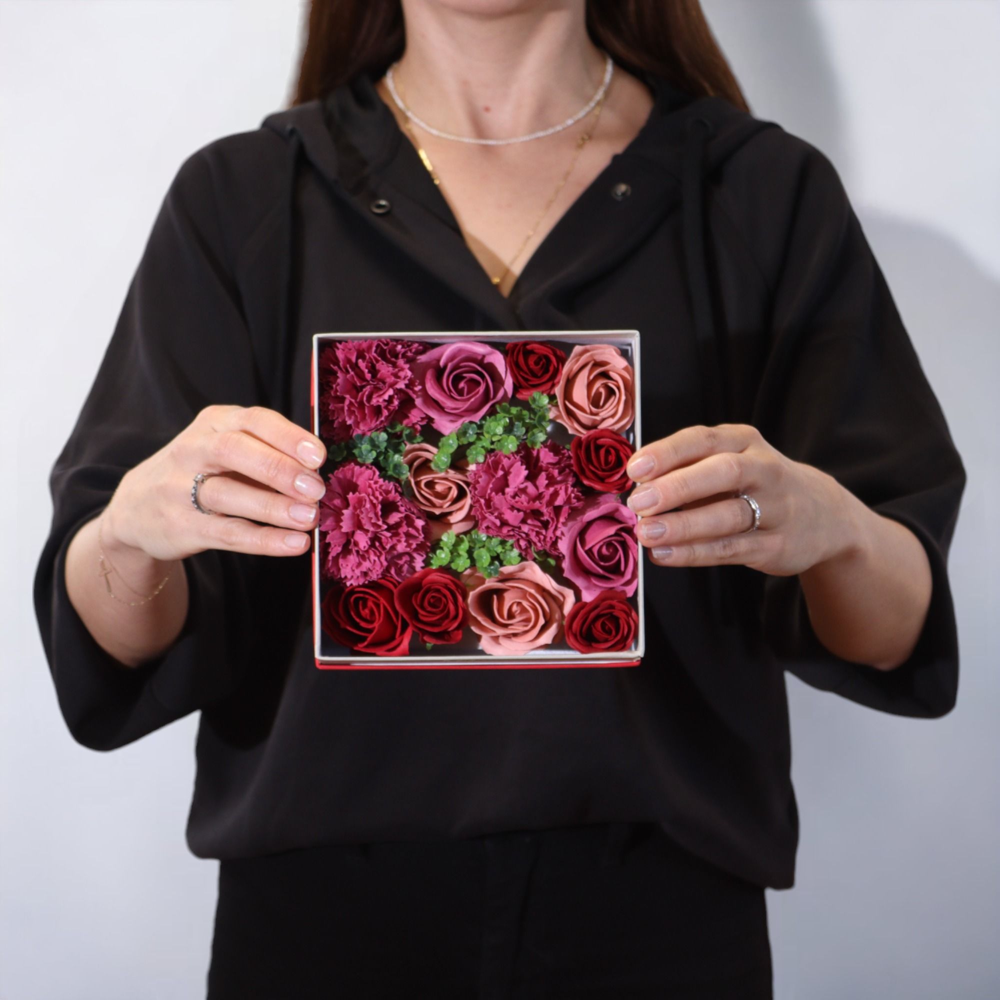 Caja Cuadrada - Rosas Vintage